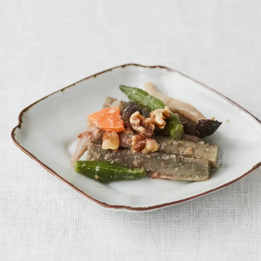 ごろっと牛蒡のゴマ胡桃和え