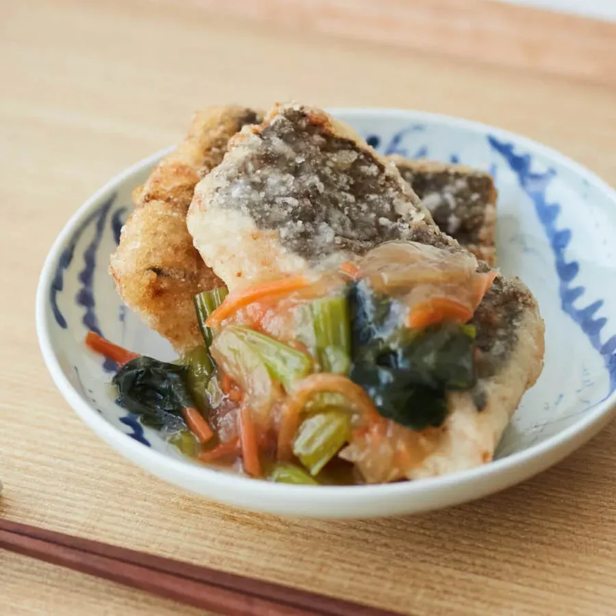 中華あんと食べる白身魚の唐揚げ