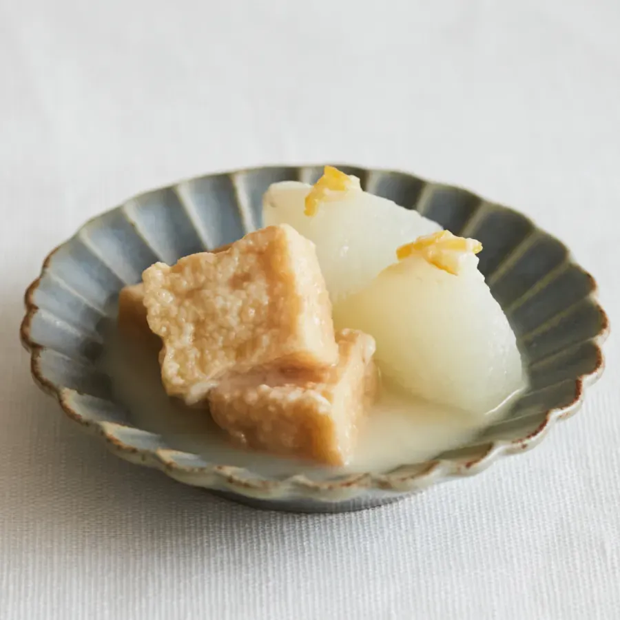 大根と厚揚げの甘味噌がけ