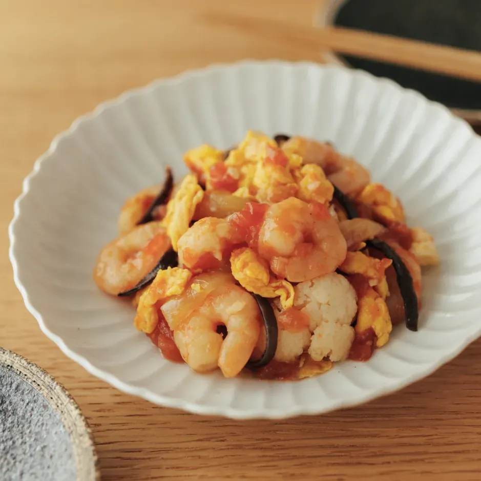 海老と卵の中華炒め