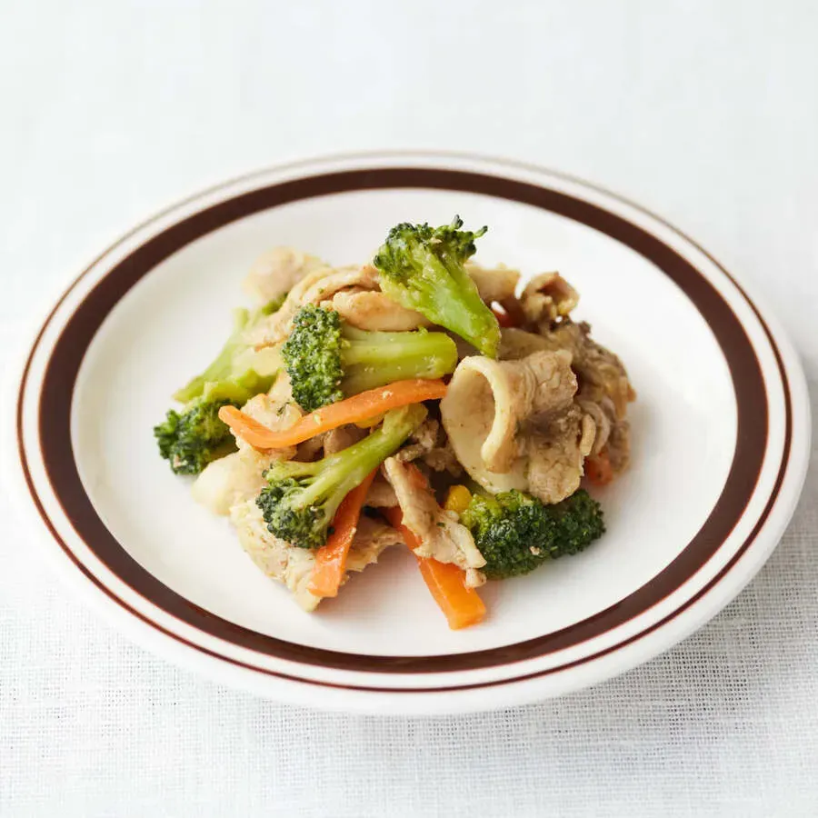 豚バラ肉と野菜のカレー風味炒め