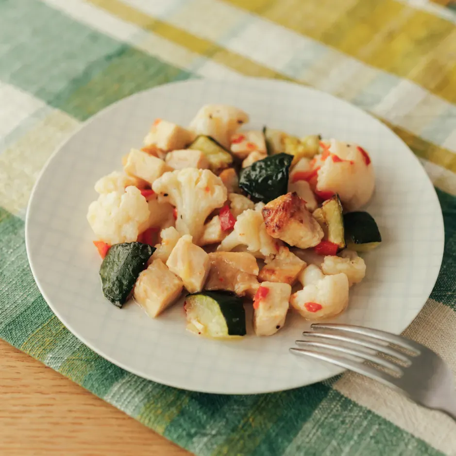 3色野菜とチキンのイタリアンサラダ